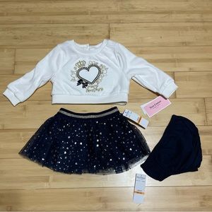 ❌SOLD❌Juicy Couture 3 Piece Skirt Set Kids Toddler 12 Months NWT